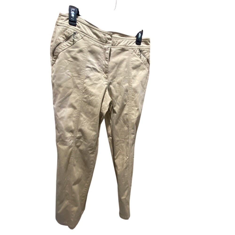 New York & Company Pants Womens Size 10 Beige Stretch Pull-On Skinny Zip